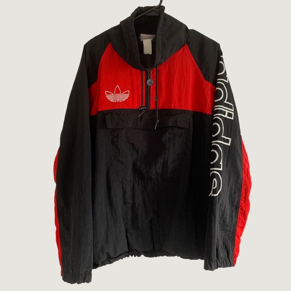 Vintage Adidas Pullover Anorak Windbreaker Jacket Men's Large (?) Black Red